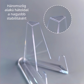 V alakú átlátszó akril kijelző állvány emlékérmékre, asztali dísz, kártyatartó és rajongói kártyák tárolása