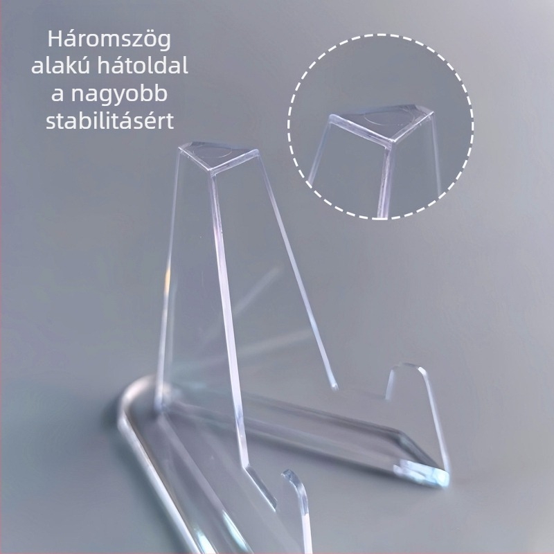 V alakú átlátszó akril kijelző állvány emlékérmékre, asztali dísz, kártyatartó és rajongói kártyák tárolása