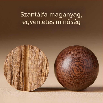 Új kínai stílusú aranyszálas szantálfa karkötő természetes Buddha gyöngyökkel és cinóber díszítéssel – uniszex