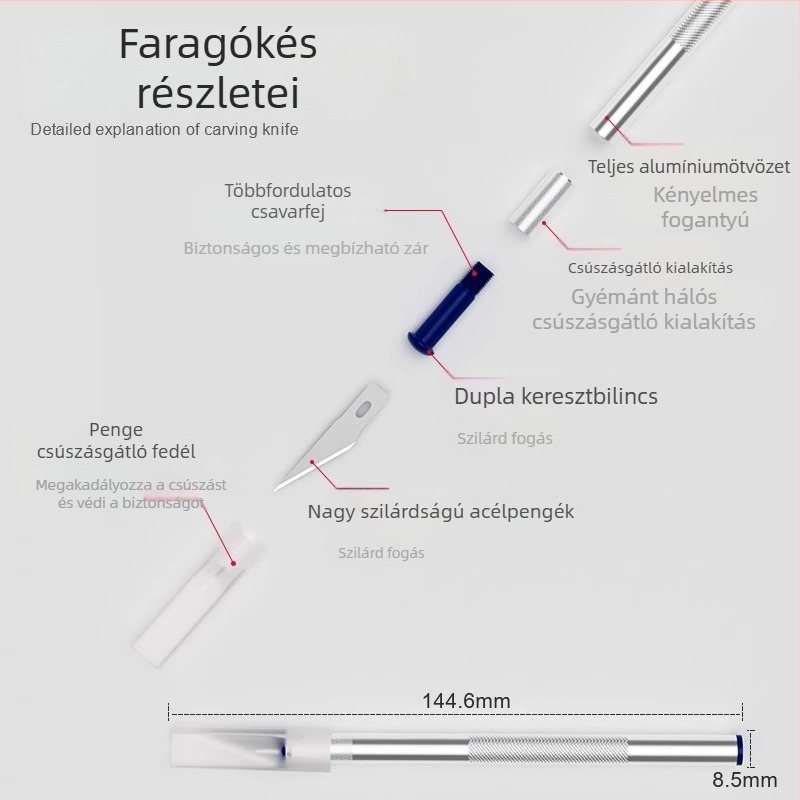 Kis többfunkciós kézműves kés papírvágáshoz, faragáshoz és tapétázáshoz