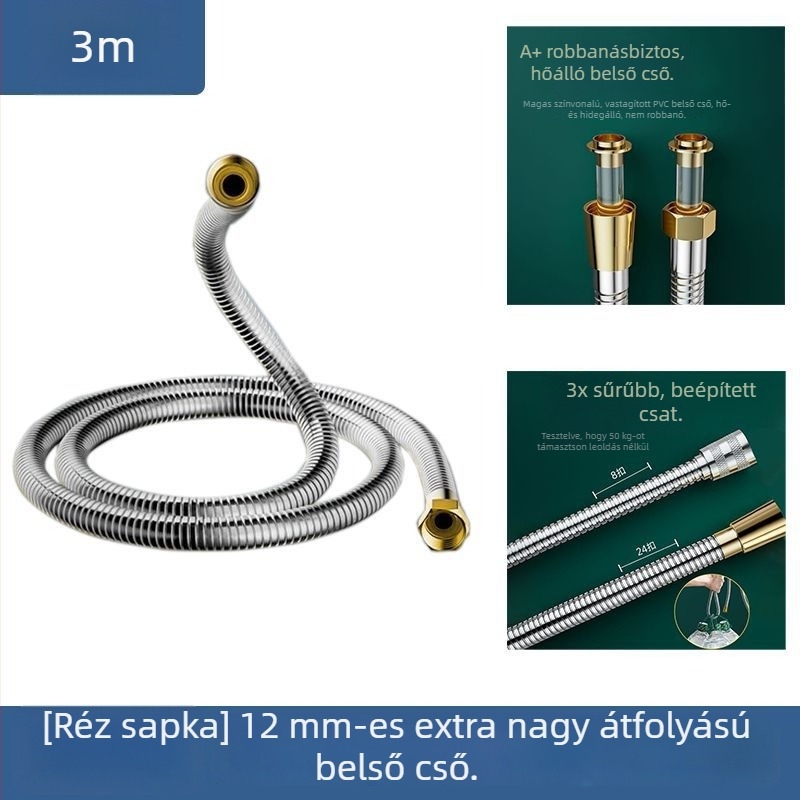 Nagy átmérőjű rozsdamentes acél zuhanycső, robbanásbiztos, hőálló, univerzális a fürdőszobában