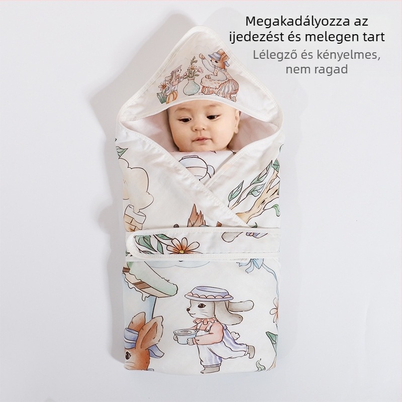 Újszülött bambusz-pamut bebújtató kendő, vékony nyári takaró a babának