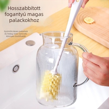 Hosszú nyelű pohárkefe, sűrű sörtékkel a nehezen hozzáférhető felületek tisztítására