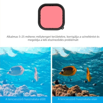 GoPro Hero9–13 vízálló ház antifog szűrővel — merüléshez és szörfözéshez tartozékok