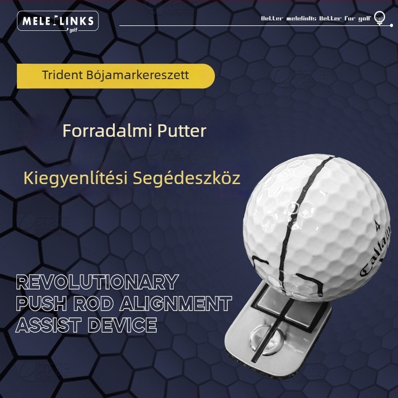 Háromágú golflabda jelölő készlet vonalzó tollal