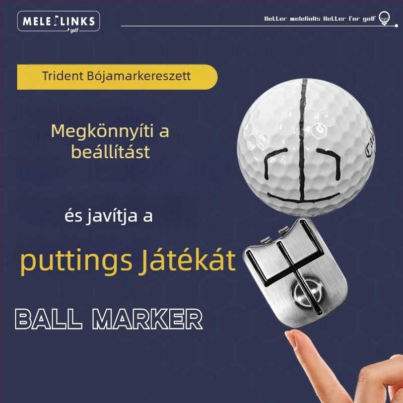 Háromágú golflabda jelölő készlet vonalzó tollal