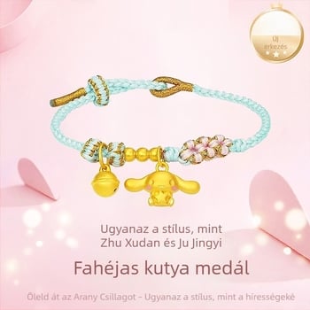 Homok arany színű kutya medál haranggal