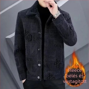 Férfi téli gyapjúkabát fleece béléssel