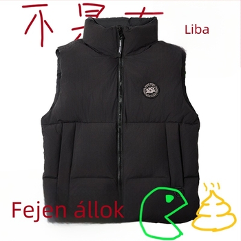 Férfiaknak szánt könnyű, meleg pehelymellény fleece béléssel és álló gallérral