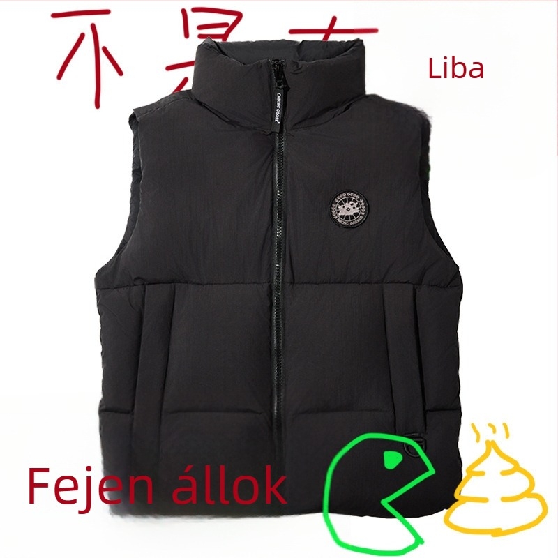 Férfiaknak szánt könnyű, meleg pehelymellény fleece béléssel és álló gallérral