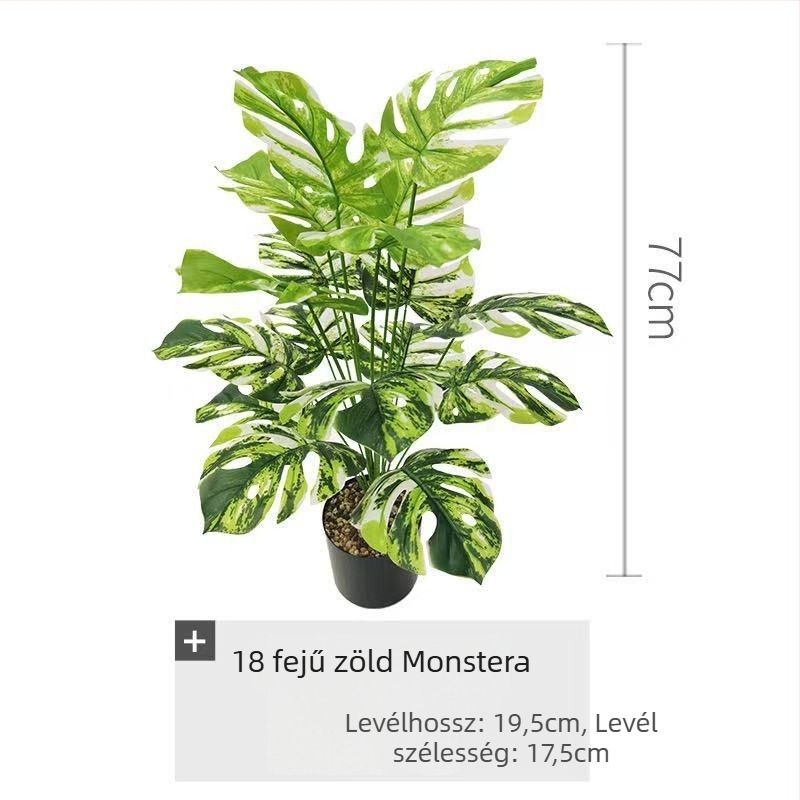 Mű Monstera levél falidísz – zöld műanyag levelek