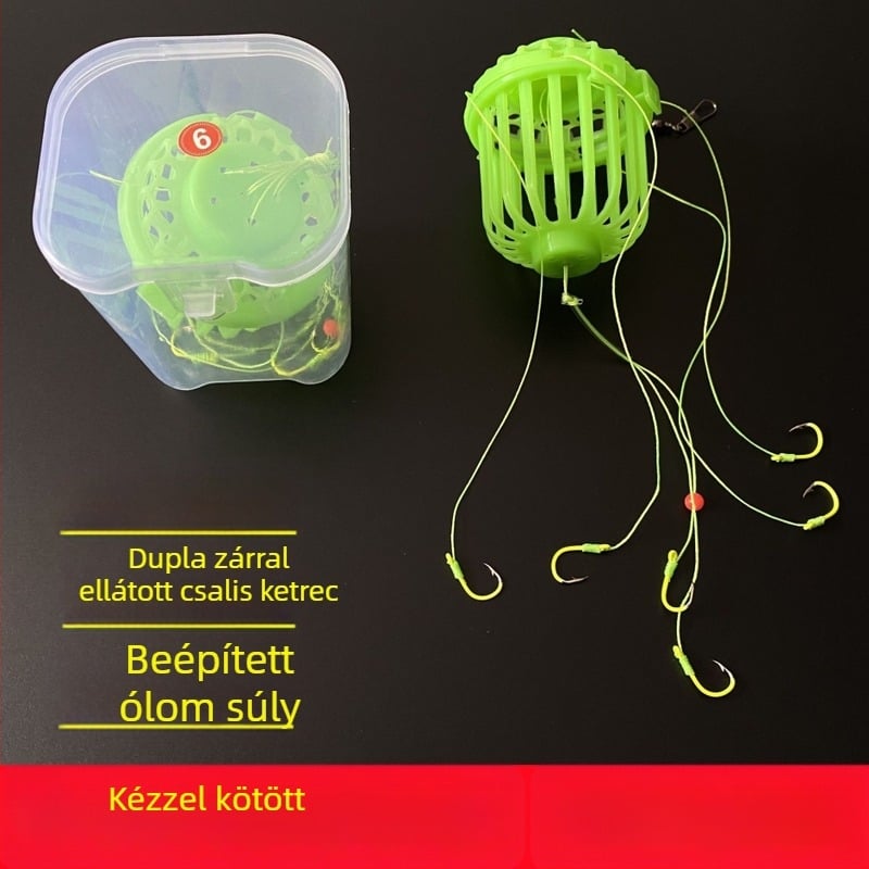 Fluoreszcens robbanóhorog pontyhorgászathoz, készlet anti-tekeredés horog
