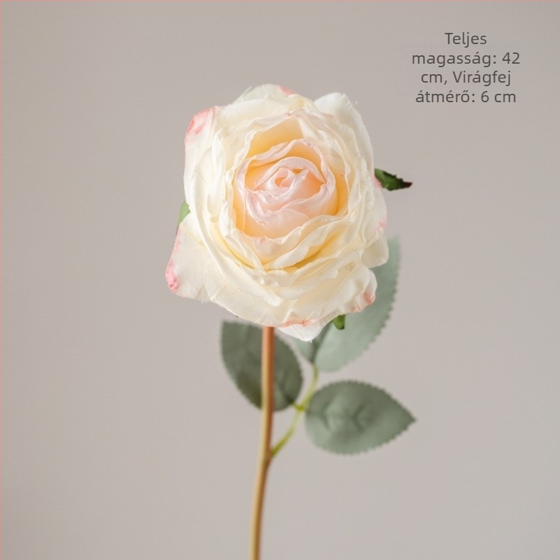 Égő szélű szatén rózsa, Monet-kert ihlette művirág, esküvőre és otthoni díszítésre