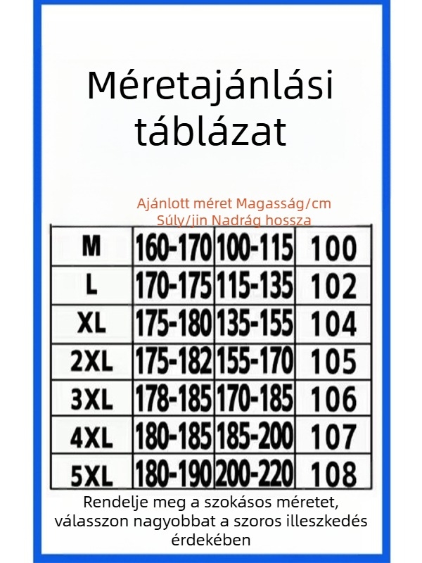 Férfiak számára lazán szabott, egyenes szabású nadrágok, fekete, gombos szegéllyel