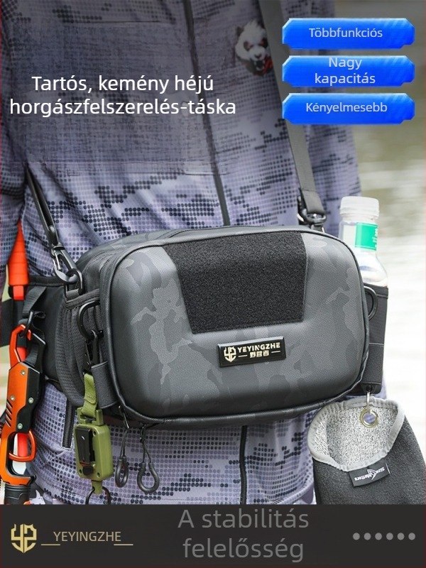 Camper vízálló deréktáska, többfunkciós váll- és hátizsák, kemény héjú csali táska