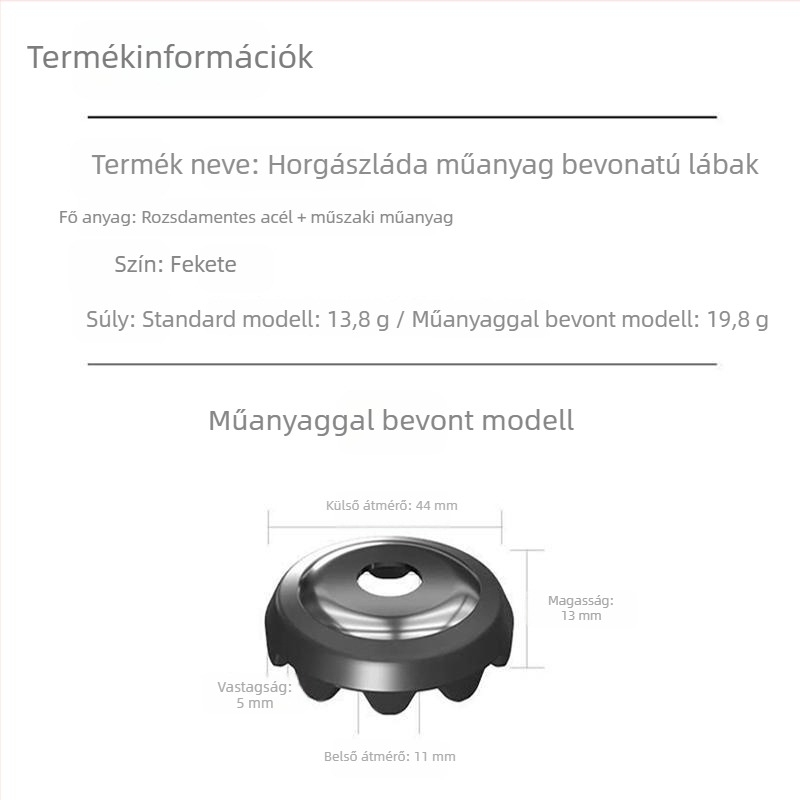Műanyag bevonatú lábfejek horgászdobozhoz, karcolásálló, csúszásmentes, kis méret, megvastagodott, gumírozott bevonatú, kiegészítő a horgászdobozhoz