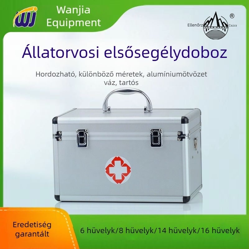Otthoni orvosi készlet – alumíniumötvözetű hordozható zárható tárolóedény, nagy kapacitás