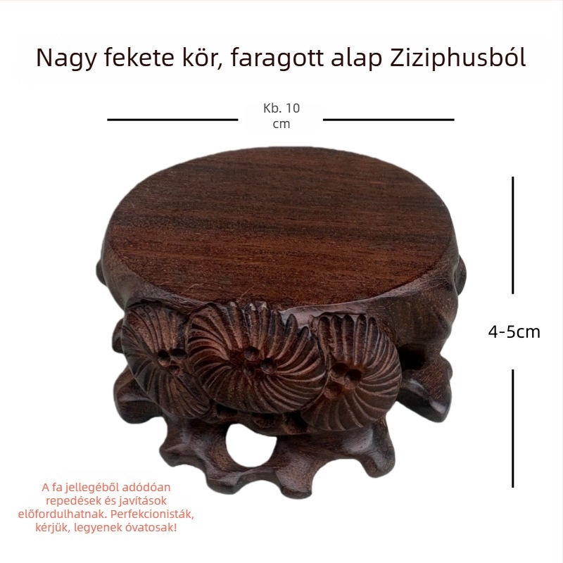 Díszes faragott fa kiállító alap jade termékekhez, teáskészletekhez, bonsaihoz és virágcserepekhez