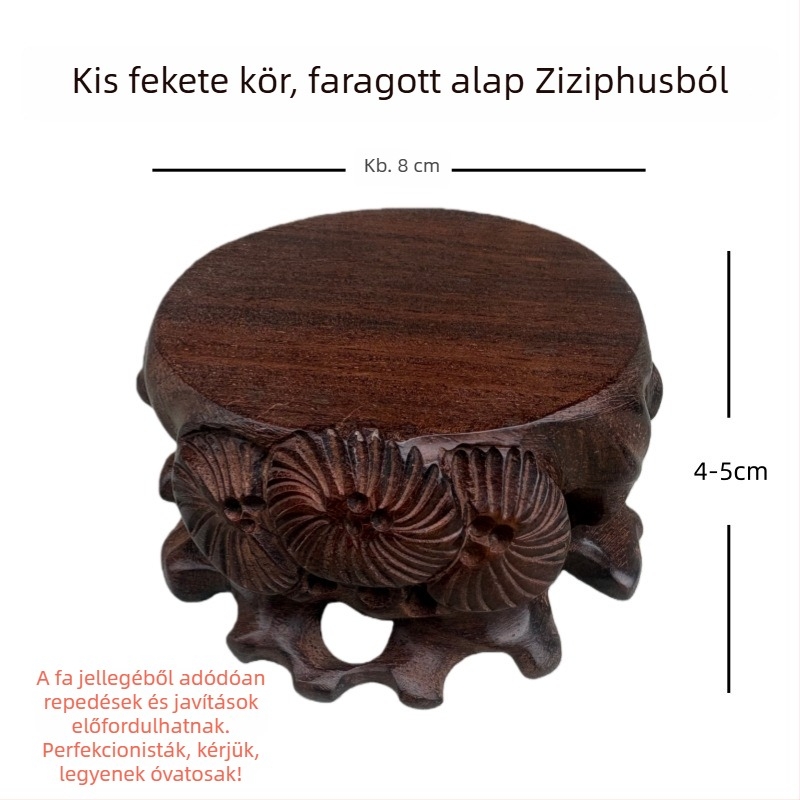Díszes faragott fa kiállító alap jade termékekhez, teáskészletekhez, bonsaihoz és virágcserepekhez