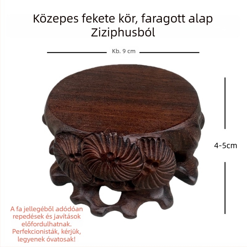 Díszes faragott fa kiállító alap jade termékekhez, teáskészletekhez, bonsaihoz és virágcserepekhez