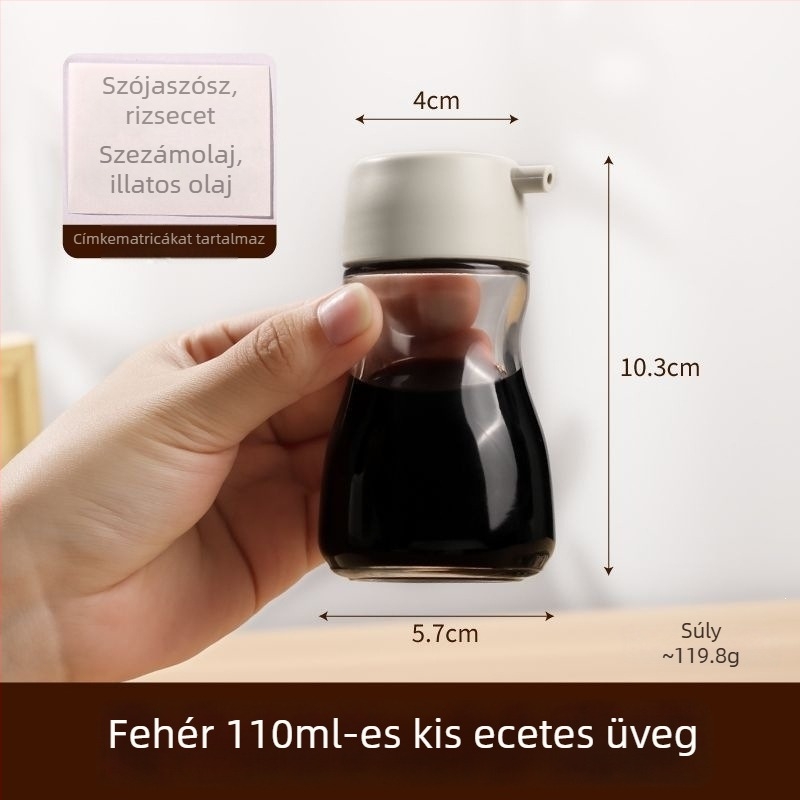 Mini ecet – üveg, élelmiszer-minőségű, otthoni használatra, elegáns dizájn, szója- és ecetízesítő palack