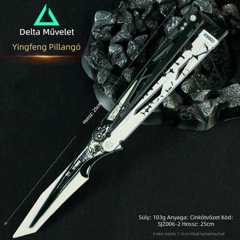 Triangle Z Akció Modell Shadow Edge Fegyver, Pillangó Kés és Fém Kijelző Állvány