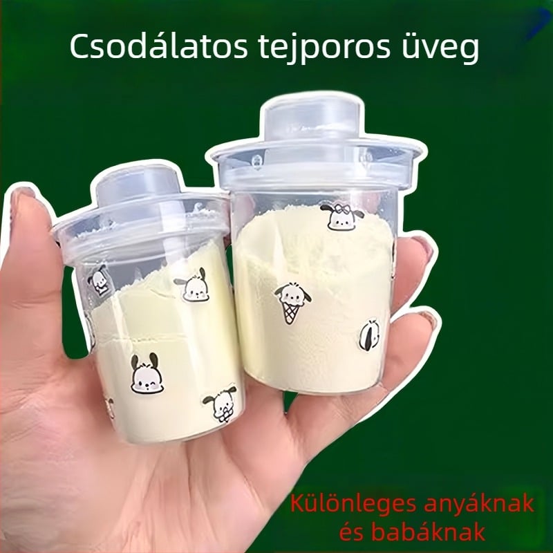 Hordozható tejpor doboz utazáshoz, zárható nedvességálló mini tároló