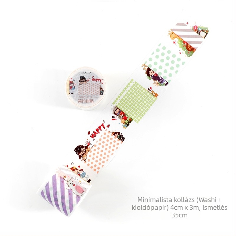 Washi szalag Fat Planet 2.0 Season 2 – 12 kreatív, aranyos DIY napló dekorációs matricák