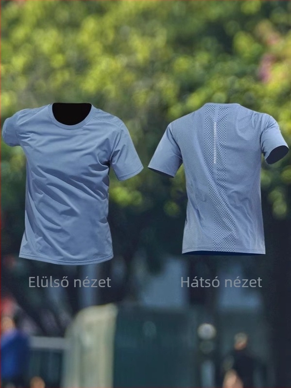 Férfi futó rövid ujjú póló, 2026 nyári modell, laza szabás, gyorsan száradó, maratoni edzéshez