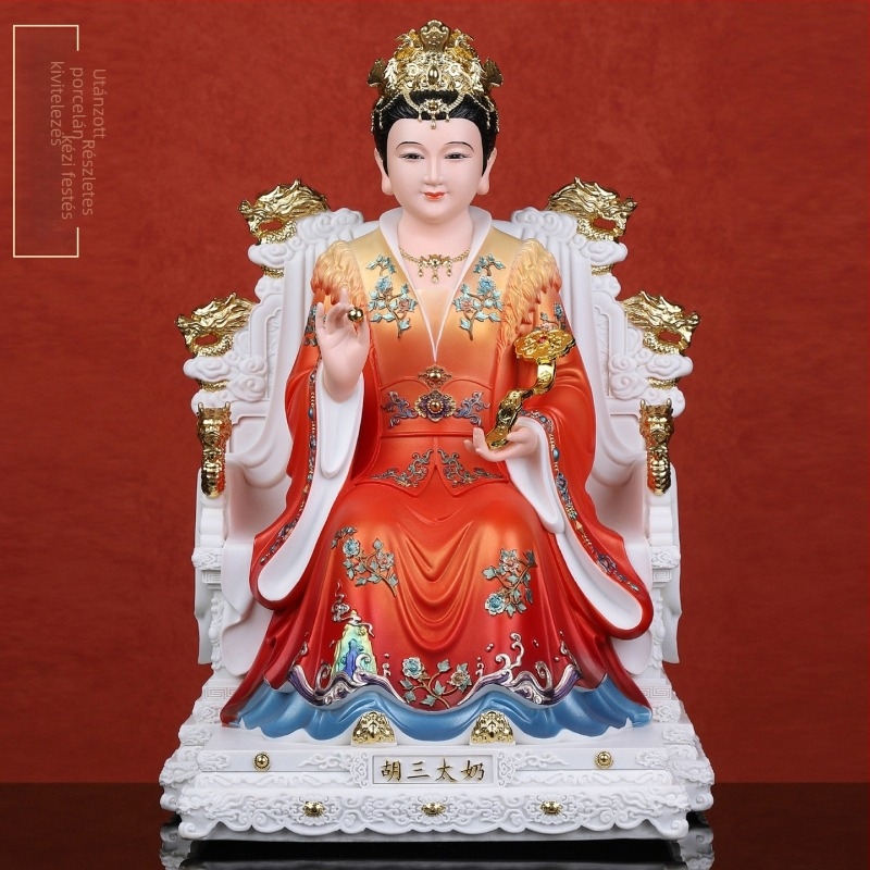Husantai Isten és Istennő Szobrai, Imitáció Porcelánból, Festett Hu Huang Chang és a Négy Nagy Család figurái, Otthoni imádat céljából