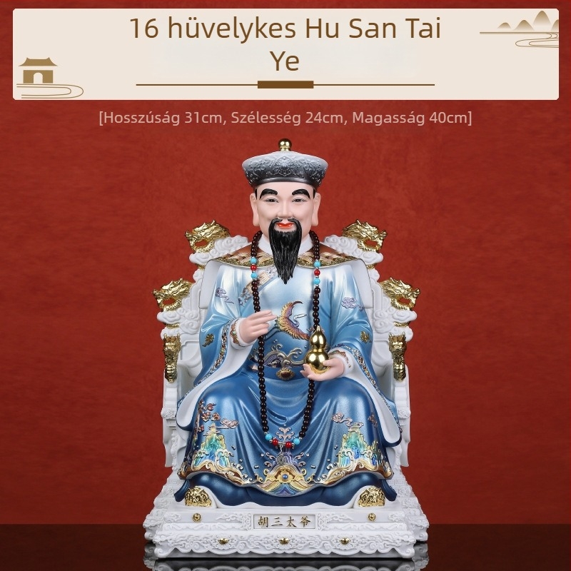 Husantai Isten és Istennő Szobrai, Imitáció Porcelánból, Festett Hu Huang Chang és a Négy Nagy Család figurái, Otthoni imádat céljából