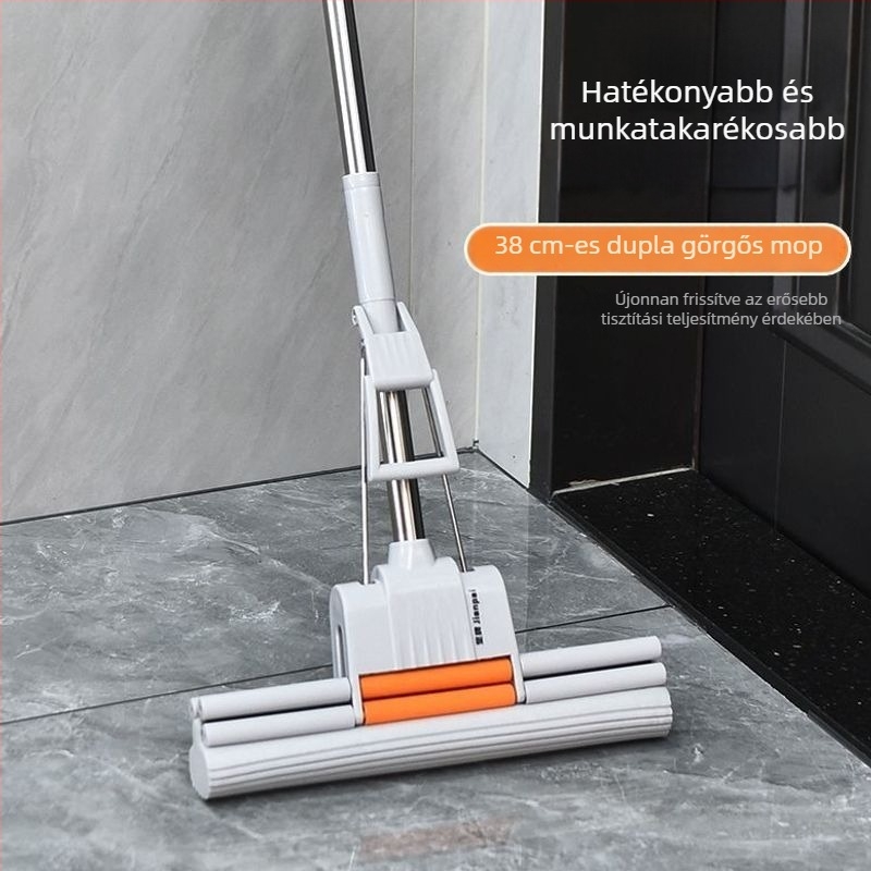 38 cm-es szivacsos mop, kézmosás nélküli, magas minőségű, tartós, vastított, könnyen használható