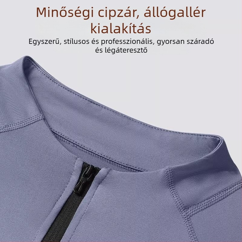 Férfi gyorsan száradó sportdzseki, vékony futó felső, légáteresztő, nedvességelvezető, nagy rugalmasság, reggeli futáshoz, fitnesz ruházat