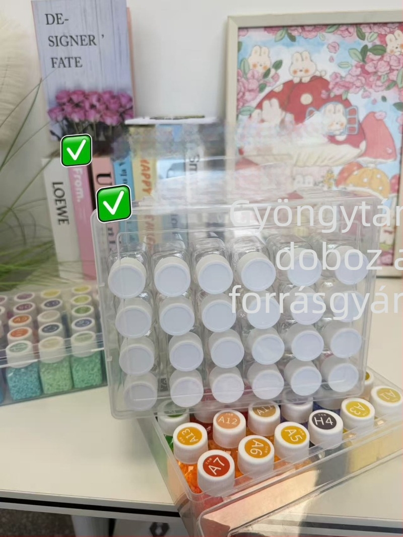 Többfunkciós gyöngy tároló doboz, osztott rekeszekkel gyöngyhöz és kiegészítőkhöz, átlátszó ékszertartó, porálló tároló doboz