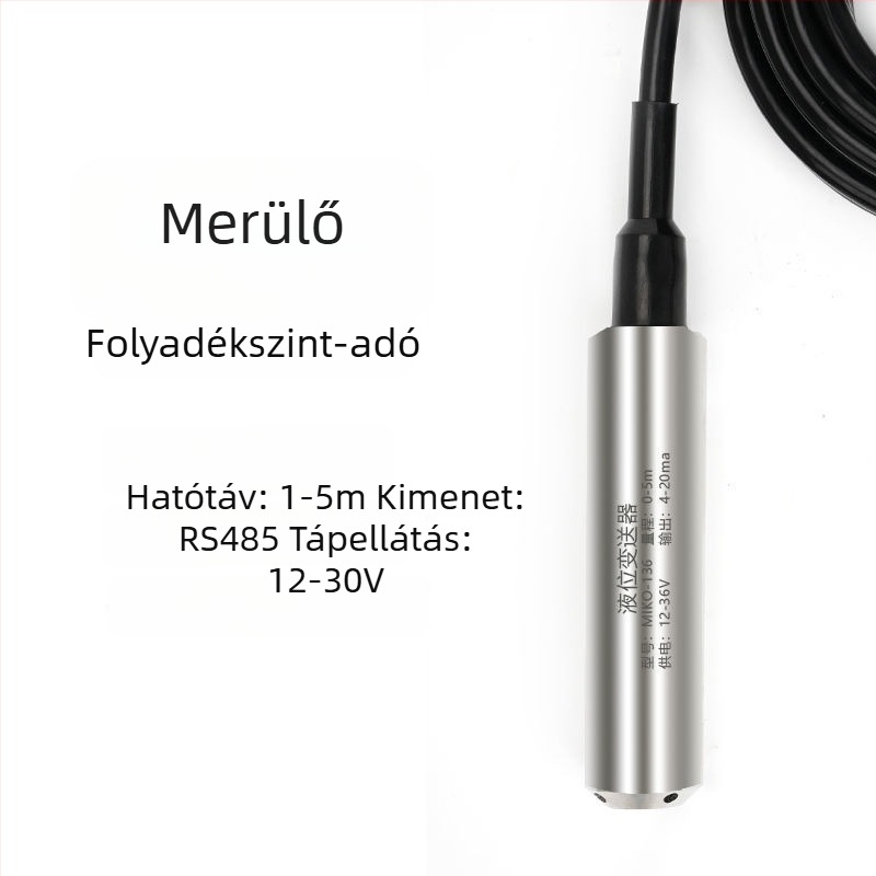 Merülő folyadékszint-transzmitter, magas hőmérséklet-álló szenzor, 4-20 mA kimenet, szintmérő