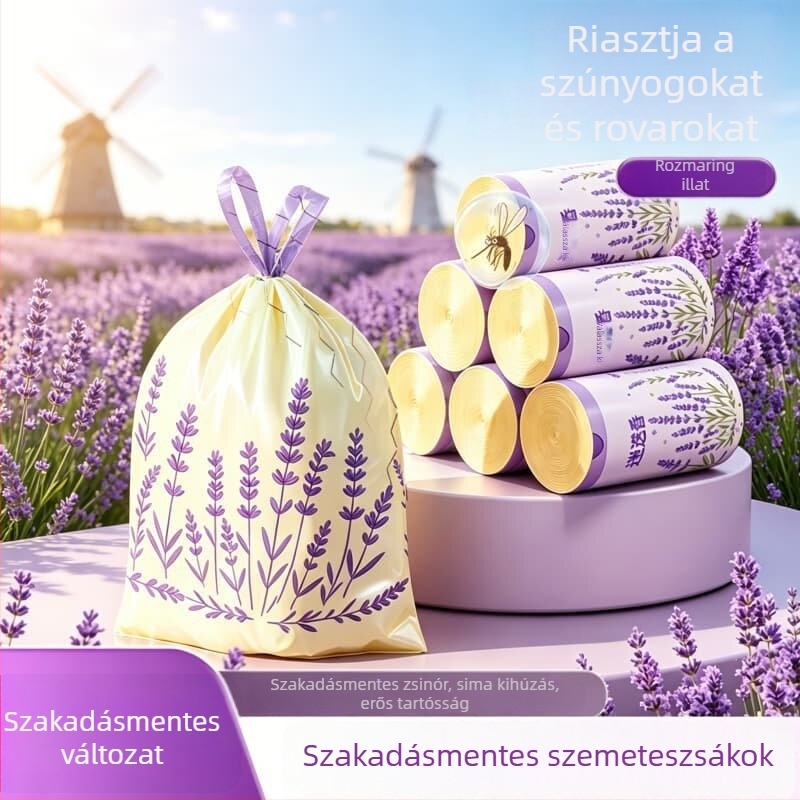 Extra vastag húzós-zsinóros szemeteszsákok otthoni konyhai használatra, nagy méret, szakadásálló, szivárgásmentes, 50 darabos csomag