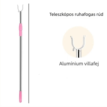 Rozsdamentes acélból készült teleszkópos ruhaszárító rúd alumínium fejjel, egy darabból, erkélyhez