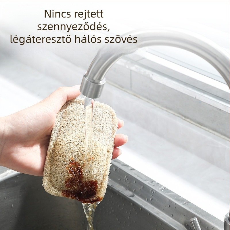 Luffa mosogatókendő konyhai tisztításra, olaj- és folteltávolítás, háztartási használat