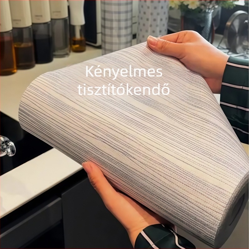 Konyhai egyszer használatos papírtörlő, vastag és strapabíró, olaj- és vízabszorber, száraz/nedves kettős használat kéz törlésére és mosogatásra
