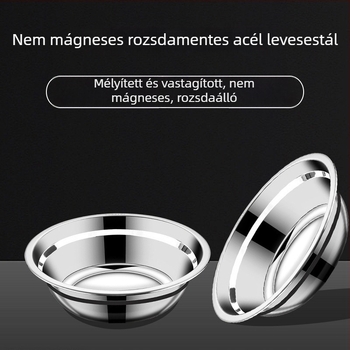 Rozsdamentes acél konyhai tál dagasztáshoz, tészta keveréséhez, tojás felveréséhez és fűszerezéshez – Ø 20 cm