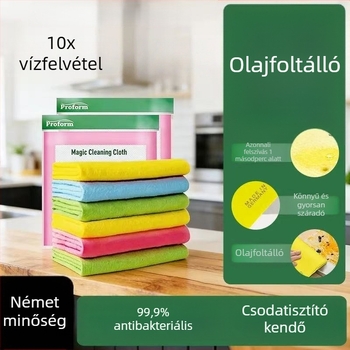 Színes mágikus tisztító kendő mosogatáshoz és konyhai takarításhoz, 30x30 cm, 3 darabos csomag, nedvszívó, olajálló és antibakteriális