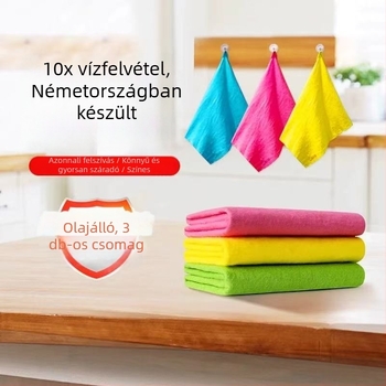 Színes mágikus tisztító kendő mosogatáshoz és konyhai takarításhoz, 30x30 cm, 3 darabos csomag, nedvszívó, olajálló és antibakteriális