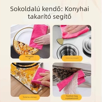 Színes mágikus tisztító kendő mosogatáshoz és konyhai takarításhoz, 30x30 cm, 3 darabos csomag, nedvszívó, olajálló és antibakteriális