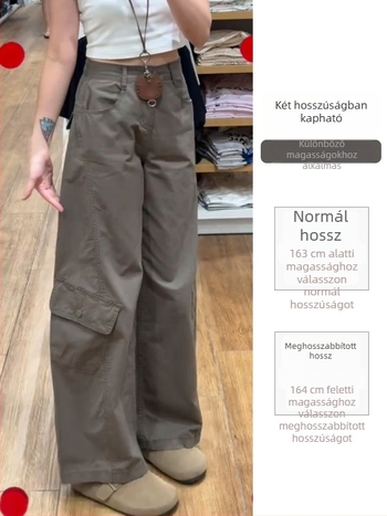 Női farmernadrág amerikai retro workwear stílusban, széles lábbal, őszi 2025, magas derék, laza szabás, casual egyenes, scimitar vágás