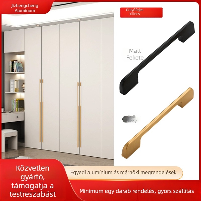 Golyófejű szekrényajtó fogantyú, alumíniumötvözet, vastagabb és kopásálló, modern minimál stílus
