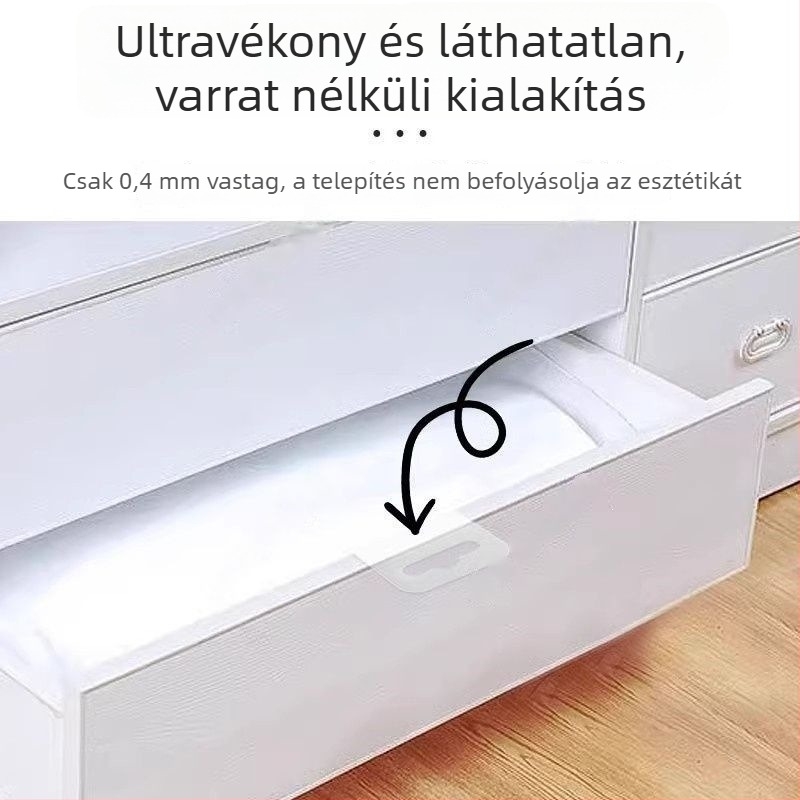 Láthatatlan fiók- és szekrényfogantyúk, ragasztós, fúrás nélkül
