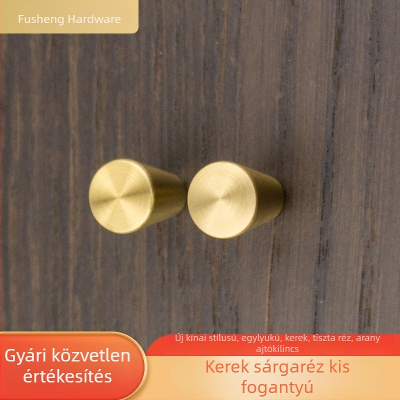 Sárgaréz gardrób-ajtó fogantyú, tömör sárgaréz, európai stílusú bútorokhoz, tömörfa kiegészítők, retro konikus design