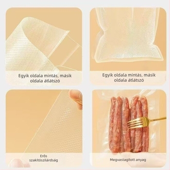 Texturált élelmiszer-vákuumtasakok és otthoni zárógép