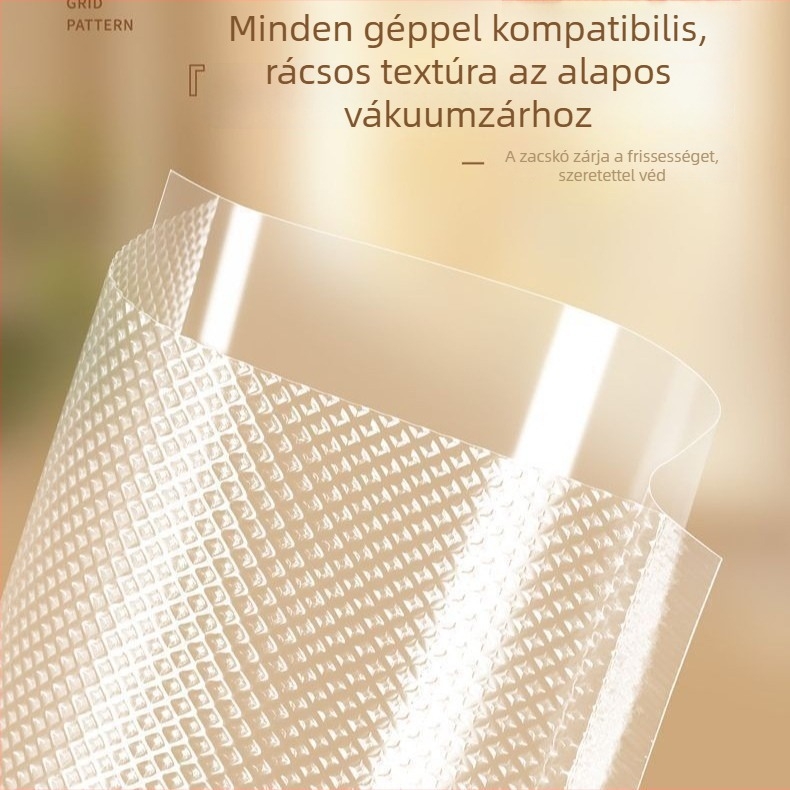 Texturált élelmiszer-vákuumtasakok és otthoni zárógép
