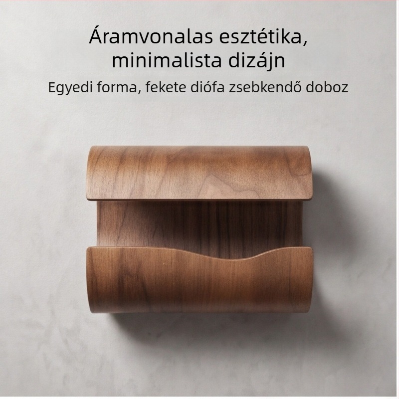 Tömörfa zsebkendő tartó diófa és őszibarackfa keverékéből, modern nappali tároló